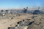 US pilot rescued in Iran, shows the wreckage and remains of targeted and crashed aircraft in central Iran.